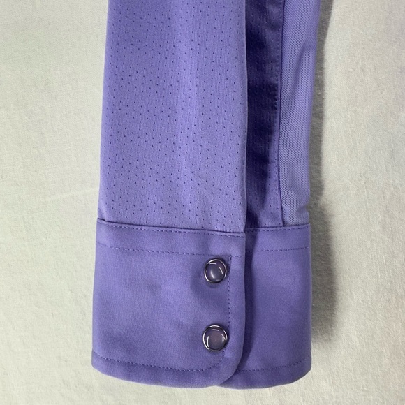 Essex Classics Long Sleeve Horseback Riding Show Shirt Womens L Purple Flip Cuff - Picture 8 of 9